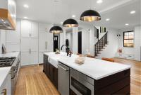 One Light Pendant by Z-Lite - Landry Collection, Matte Black + Brushed Nickel Finish - 1004P20-MB-BN