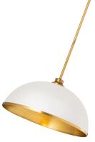 One Light Pendant by Z-Lite - Landry Collection, Matte White + Rubbed Brass Finish - 1004P20-MW-RB