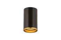 One Light Flush Mount by Z-Lite - Arlo Collection, Matte Black + Rubbed Brass Finish - 2303F1-MB-RB