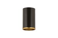 One Light Flush Mount by Z-Lite - Arlo Collection, Matte Black + Rubbed Brass Finish - 2303F1-MB-RB