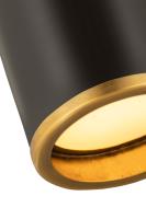 One Light Flush Mount by Z-Lite - Arlo Collection, Matte Black + Rubbed Brass Finish - 2303F1-MB-RB