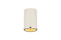 One Light Flush Mount by Z-Lite - Arlo Collection, Matte White + Chrome Finish - 2303F1-MW-CH