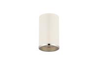 One Light Flush Mount by Z-Lite - Arlo Collection, Matte White + Chrome Finish - 2303F1-MW-CH