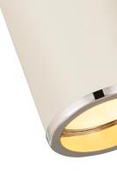 One Light Flush Mount by Z-Lite - Arlo Collection, Matte White + Chrome Finish - 2303F1-MW-CH