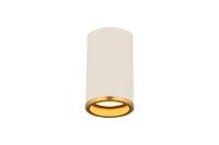 One Light Flush Mount by Z-Lite - Arlo Collection, Matte White + Rubbed Brass Finish - 2303F1-MW-RB