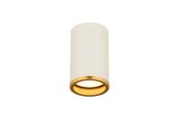 One Light Flush Mount by Z-Lite - Arlo Collection, Matte White + Rubbed Brass Finish - 2303F1-MW-RB