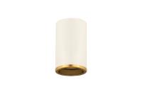 One Light Flush Mount by Z-Lite - Arlo Collection, Matte White + Rubbed Brass Finish - 2303F1-MW-RB