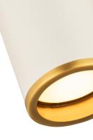 One Light Flush Mount by Z-Lite - Arlo Collection, Matte White + Rubbed Brass Finish - 2303F1-MW-RB