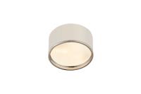 Two Light Flush Mount by Z-Lite - Arlo Collection, Matte White + Chrome Finish - 2303F2-MW-CH