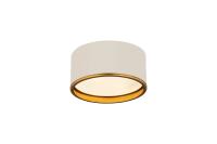 Two Light Flush Mount by Z-Lite - Arlo Collection, Matte White + Rubbed Brass Finish - 2303F2-MW-RB