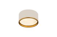 Two Light Flush Mount by Z-Lite - Arlo Collection, Matte White + Rubbed Brass Finish - 2303F2-MW-RB