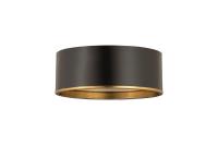 Three Light Flush Mount by Z-Lite - Arlo Collection, Matte Black + Rubbed Brass Finish - 2303F3-MB-RB