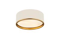 Three Light Flush Mount by Z-Lite - Arlo Collection, Matte White + Rubbed Brass Finish - 2303F3-MW-RB