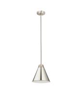 One Light Pendant by Z-Lite - Eaton Collection, Polished Nickel Finish - 6011P12-PN