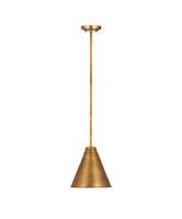 One Light Pendant by Z-Lite - Eaton Collection, Rubbed Brass Finish - 6011P12-RB