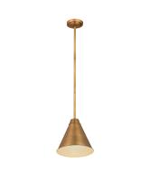 One Light Pendant by Z-Lite - Eaton Collection, Rubbed Brass Finish - 6011P12-RB