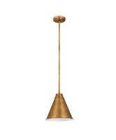One Light Pendant by Z-Lite - Eaton Collection, Rubbed Brass Finish - 6011P12-RB