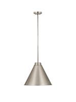 One Light Pendant by Z-Lite - Eaton Collection, Brushed Nickel Finish - 6011P18-BN