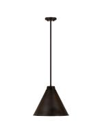 One Light Pendant by Z-Lite - Eaton Collection, Bronze Plate Finish - 6011P18-BP