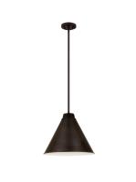 One Light Pendant by Z-Lite - Eaton Collection, Bronze Plate Finish - 6011P18-BP