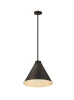 One Light Pendant by Z-Lite - Eaton Collection, Matte Black Finish - 6011P18-MB