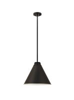 One Light Pendant by Z-Lite - Eaton Collection, Matte Black Finish - 6011P18-MB