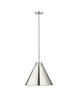 One Light Pendant by Z-Lite - Eaton Collection, Polished Nickel Finish - 6011P18-PN