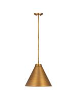 One Light Pendant by Z-Lite - Eaton Collection, Rubbed Brass Finish - 6011P18-RB