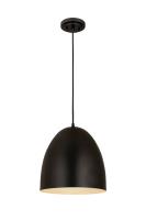 One Light Pendant by Z-Lite - Z-Studio Collection, Satin Black Finish - 6012P12-SBK