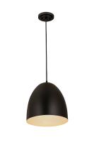 One Light Pendant by Z-Lite - Z-Studio Collection, Satin Black Finish - 6012P12-SBK