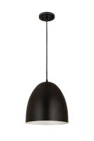 One Light Pendant by Z-Lite - Z-Studio Collection, Satin Black Finish - 6012P12-SBK