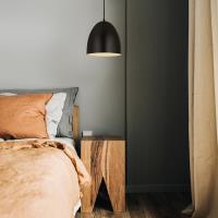 One Light Pendant by Z-Lite - Z-Studio Collection, Satin Black Finish - 6012P9-SBK