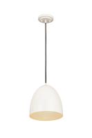 One Light Pendant by Z-Lite - Z-Studio Collection, Satin White Finish - 6012P9-SWH