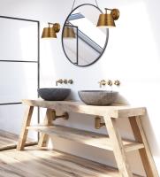 One Light Wall Sconce by Z-Lite - Maddox Collection, Rubbed Brass Finish - 6013-1S-RB