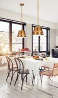 One Light Pendant by Z-Lite - Katie Collection, Rubbed Brass Finish - 6014-12RB