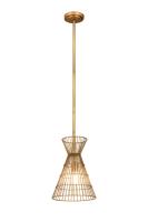One Light Pendant by Z-Lite - Alito Collection, Rubbed Brass Finish - 6015MP-RB