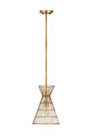 One Light Pendant by Z-Lite - Alito Collection, Rubbed Brass Finish - 6015MP-RB