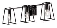 Three Light Vanity by AFX Lighting - Lynn Collection, Black and Polished Chrome Finish - LYNV2407MBBKPC