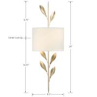 Two Light Wall Sconce by Crystorama - Broche Collection, Antique Gold Finish - 501-GA