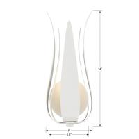One Light Wall Sconce by Crystorama - Broche Collection, Matte White Finish - 511-MT