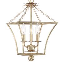 Three Light Mini Chandelier by Crystorama - Broche Collection, Antique Gold Finish - 514-GA