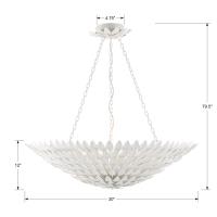 Eight Light Chandelier by Crystorama - Broche Collection, Matte White Finish - 519-MT