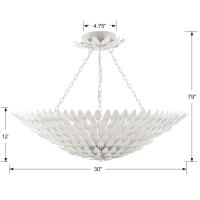 Eight Light Semi Flush Mount by Crystorama - Broche Collection, Matte White Finish - 519-MT_CEILING