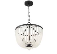Four Light Chandelier by Crystorama - Rylee Collection, Matte Black Finish - 604-MK-FR