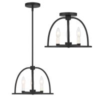 Three Light Chandelier by Crystorama - Abbott Collection, Black Finish - ABB-3003-BK