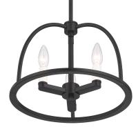 Three Light Chandelier by Crystorama - Abbott Collection, Black Finish - ABB-3003-BK