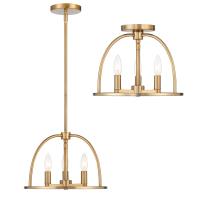 Three Light Chandelier by Crystorama - Abbott Collection, Vibrant Gold Finish - ABB-3003-VG