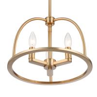 Three Light Chandelier by Crystorama - Abbott Collection, Vibrant Gold Finish - ABB-3003-VG