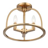 Three Light Semi Flush Mount by Crystorama - Abbott Collection, Vibrant Gold Finish - ABB-3003-VG_CEILING