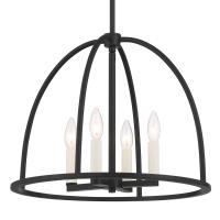 Four Light Chandelier by Crystorama - Abbott Collection, Black Finish - ABB-3004-BK